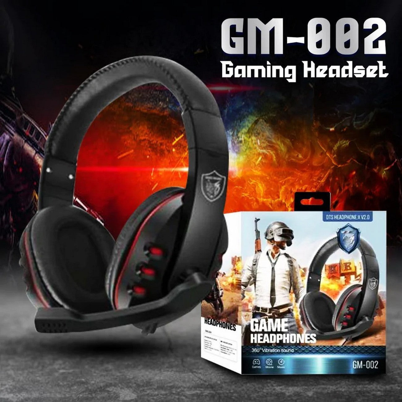 Audifonos Gamer Gm-002 Sonido Y Vibraciòn 360 Grados